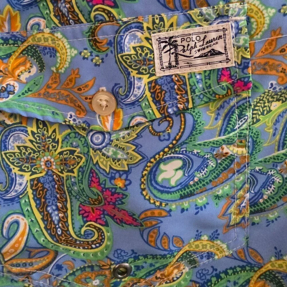 Polo Ralph Lauren Men's Swim Shorts Trunks Tropical Floral Paisley Size XXL